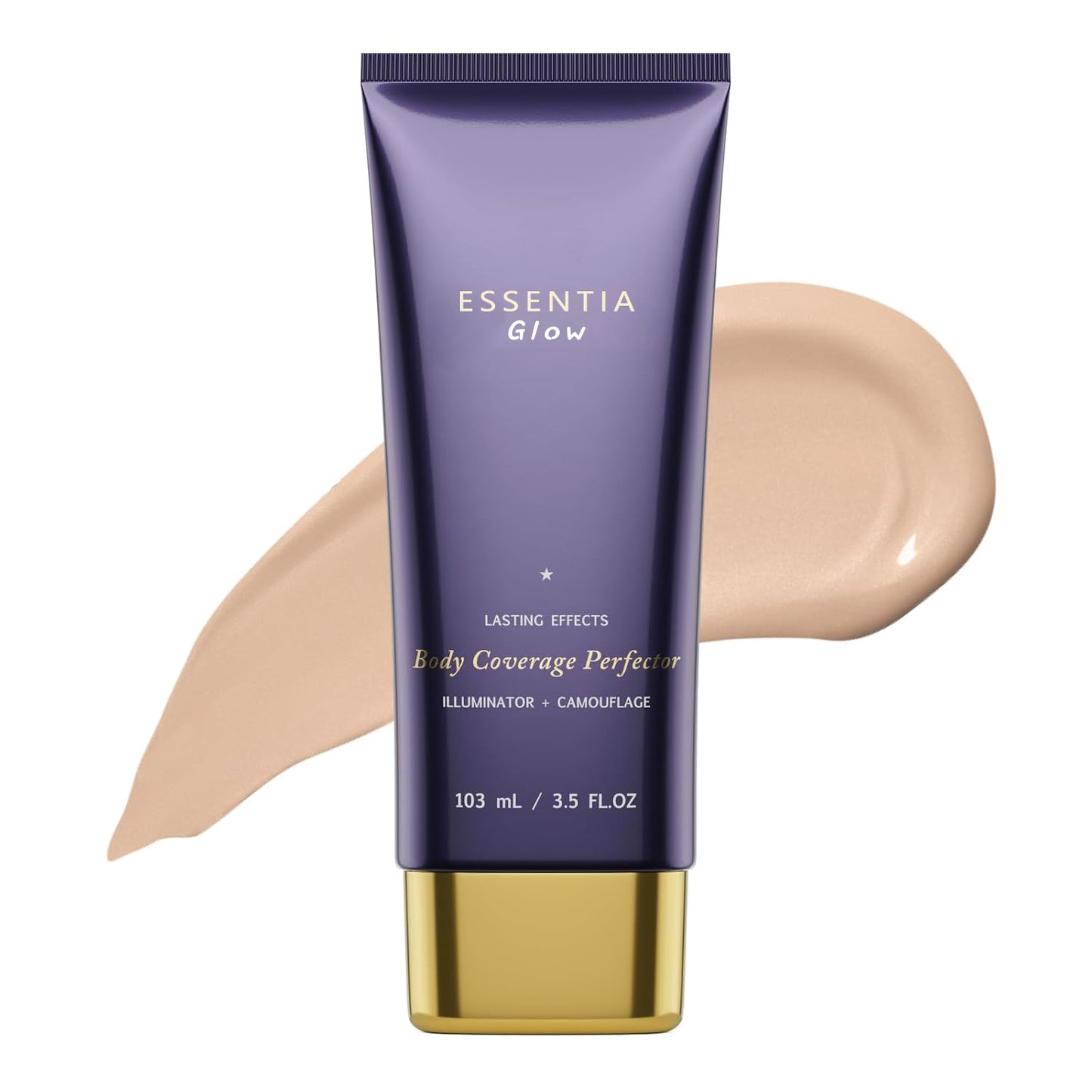 ESSENTIN Glow Body Coverage Perfector - Waterproof Leg & Body Makeup - Tattoo Coverage Makeup - 3.5 oz (free makeup brush)