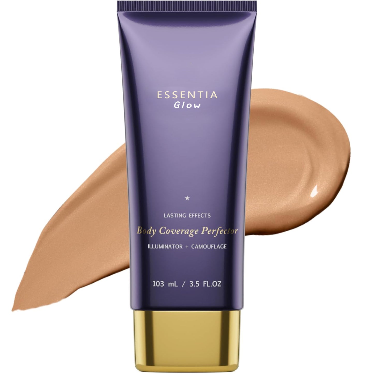 ESSENTIN Glow Body Coverage Perfector - Waterproof Leg & Body Makeup - Tattoo Coverage Makeup - 3.5 oz (free makeup brush)