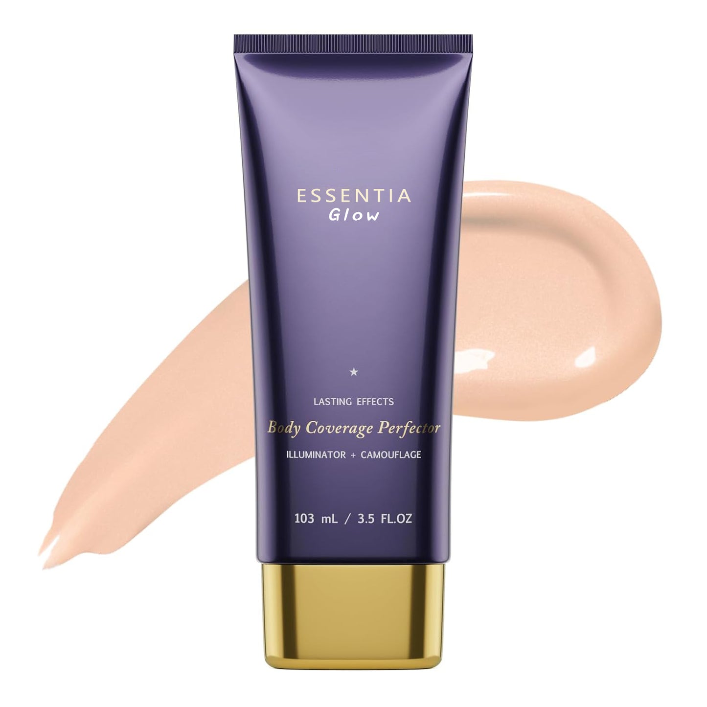 ESSENTIN Glow Body Coverage Perfector - Waterproof Leg & Body Makeup - Tattoo Coverage Makeup - 3.5 oz (free makeup brush)