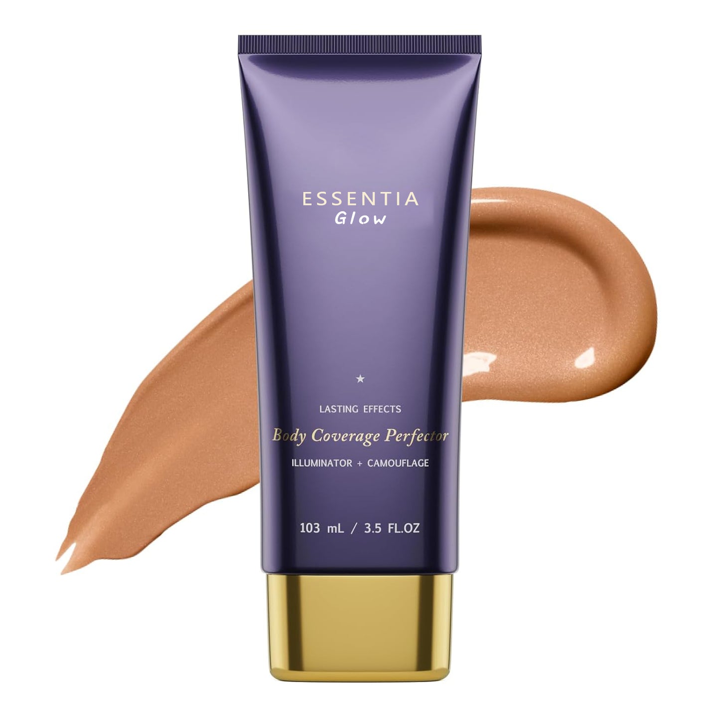 ESSENTIN Glow Body Coverage Perfector - Waterproof Leg & Body Makeup - Tattoo Coverage Makeup - 3.5 oz (free makeup brush)