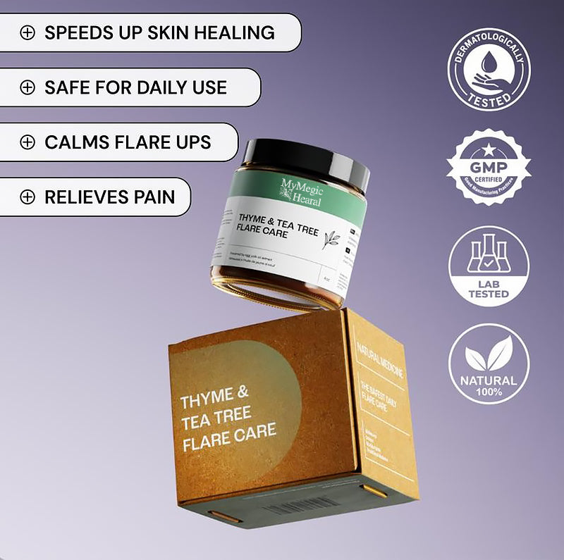 MyMegicHearal's Thyme & Tea Tree Flare Care | Cystic Acne and Bumps Treatment Skincare Daily Pimple