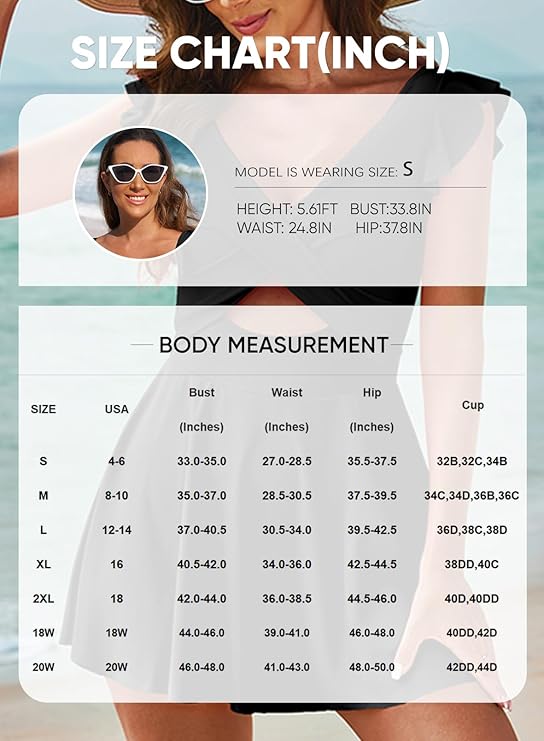 Aleundr Women's One Piece Swimsuit Ruffle Cutout Swimdress Tummy Control V Neck Wrap Swimwear Swimming Sport Clothing Beach Dealsforyoudays