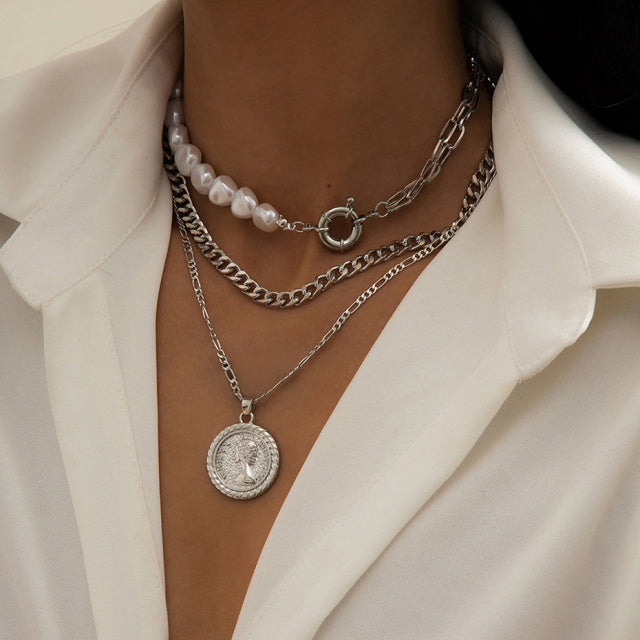 Vintage Multi-Layered Link Necklace