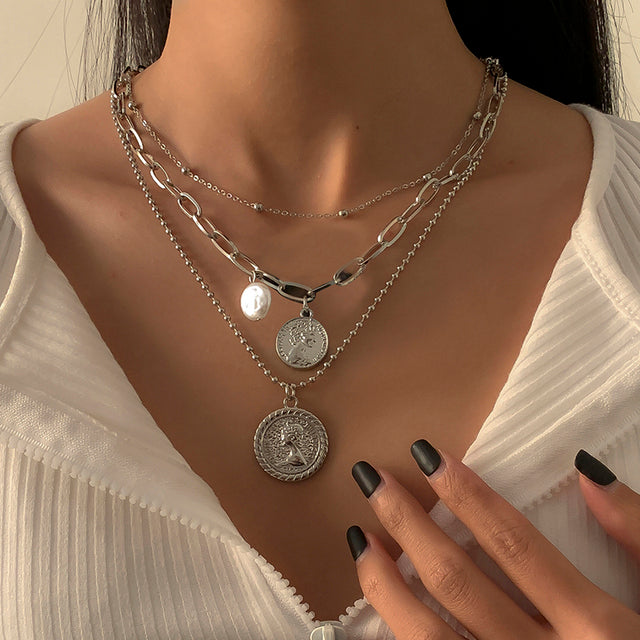 Vintage Multi-Layered Link Necklace