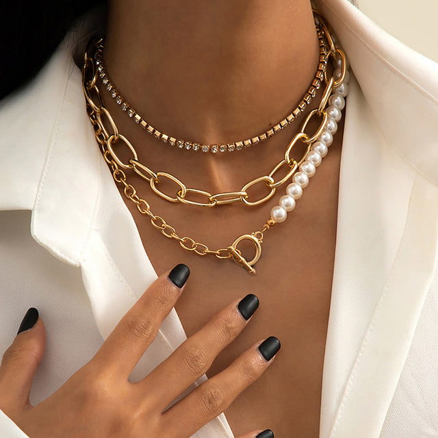 Vintage Multi-Layered Link Necklace